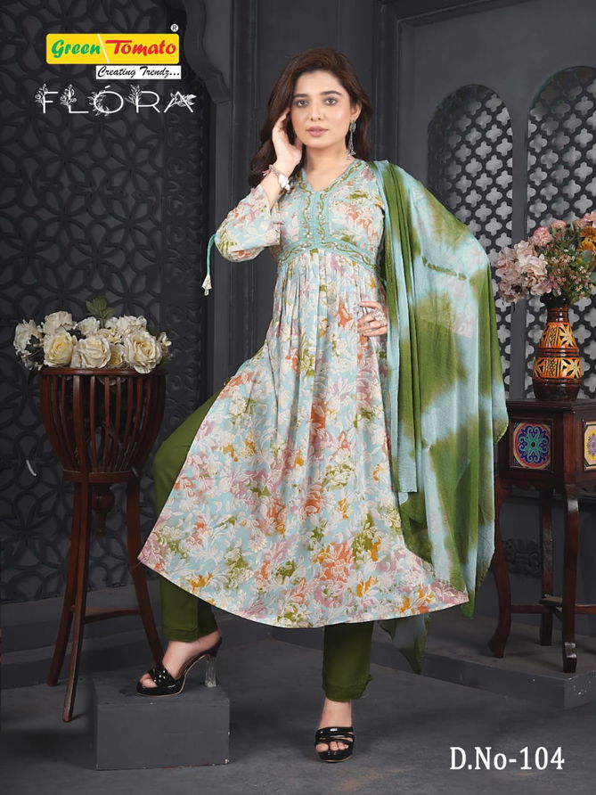 Green Tomato Flora Aaliya Cut Readymade Suits
